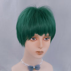 Handsome green short wig yv42913