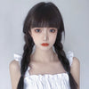Natural black medium long wig YV43429