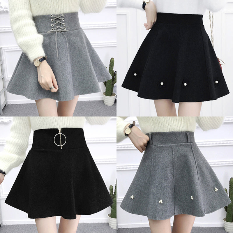Woolen lace skirt yv42826