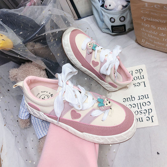 Cute pink love canvas shoes yv30611
