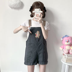 Cute bear embroidery jeans yv30663