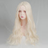 Golden medium long curly wig yv47103