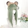 Green ins Harajuku cute medium long straight wig YV42403