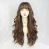 Brown long curly wig yv31312