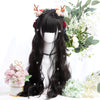 Lolita black long roll wig yv42474