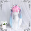 Macaron pink blue gradient wig yv30276