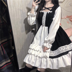 lolita Japanese lace dress yv30376