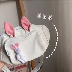 ins cute rabbit canvas belt bag yv43375