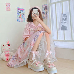 Japanese lolita bow jk shoes yv30404