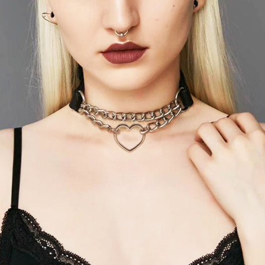 Punk love chain necklace yv42578