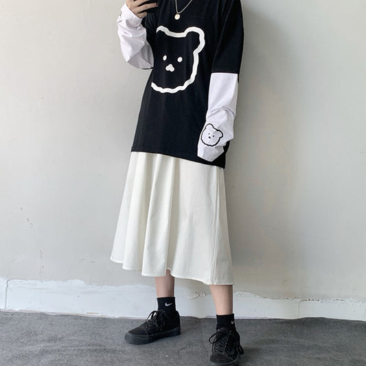 Cute bear print sweater yv42495