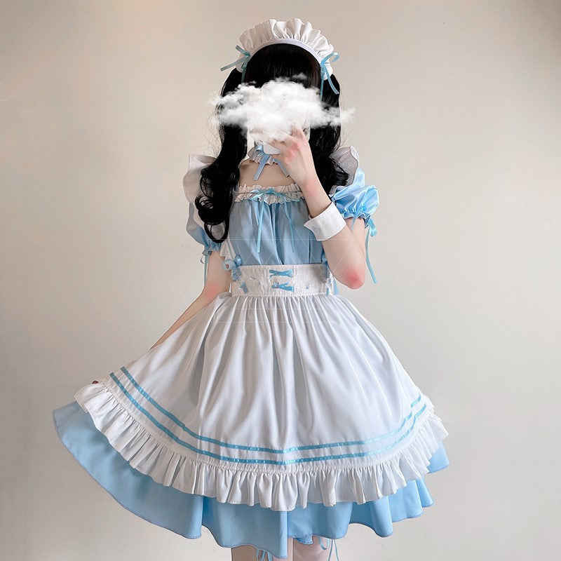 Powder blue lolita maid outfit YV43989