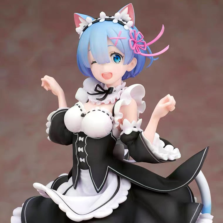 Anime cat ear maid Rem figure yv30603