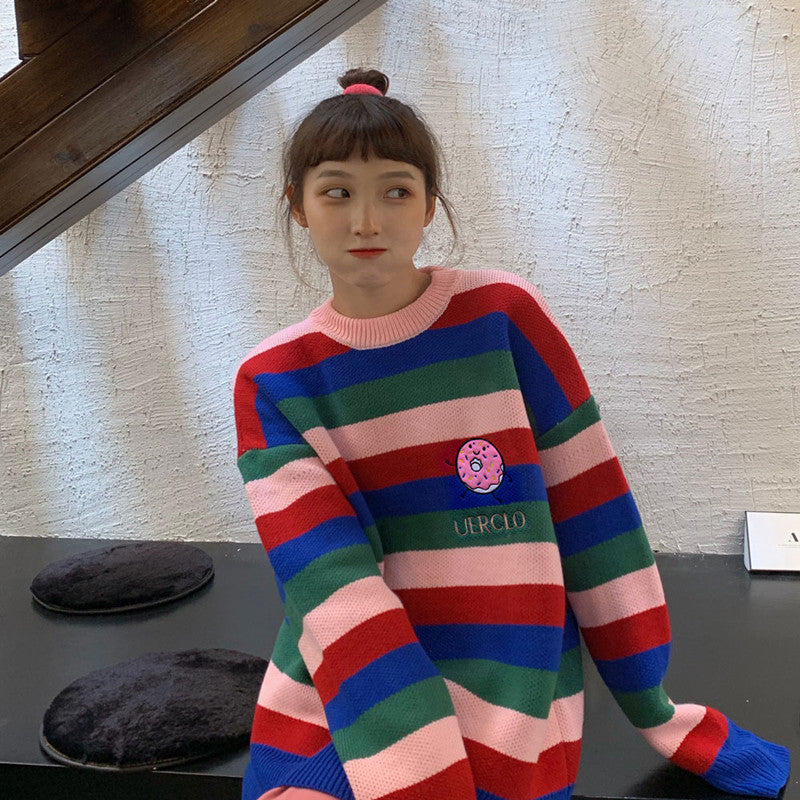 Harajuku striped sweater YV43459