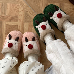 Cute Christmas elk cotton slippers yv31316