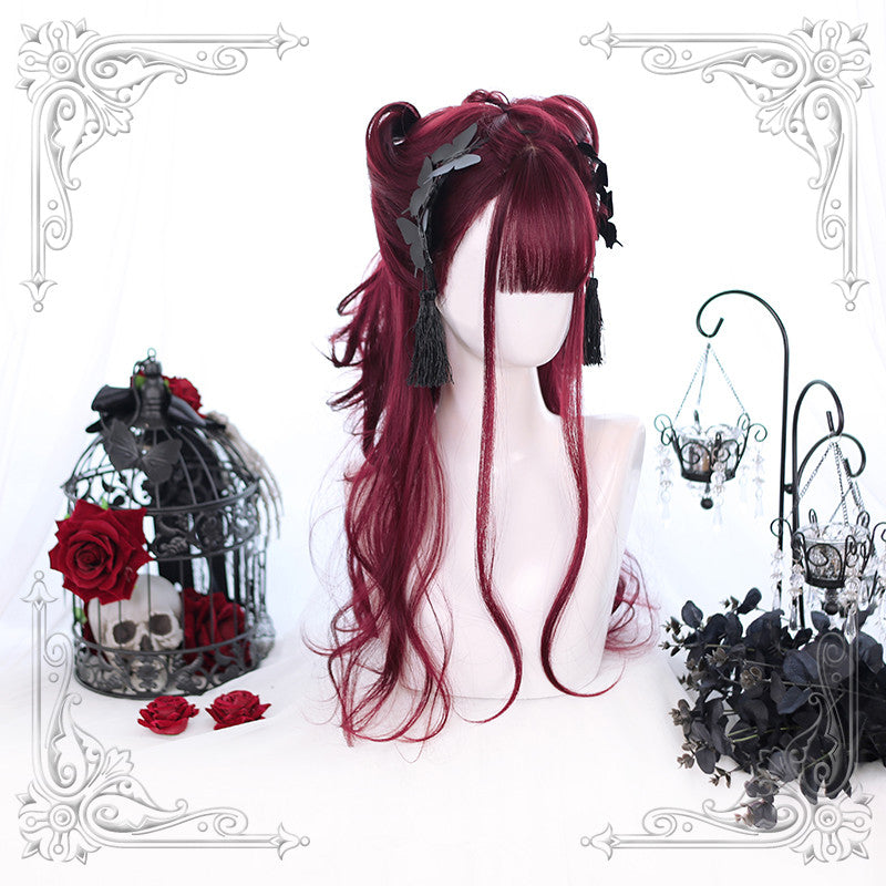 Review for lolita red long curly wig yv42771