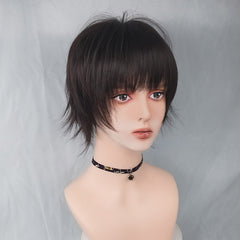 Harajuku brown black short wig YV43561