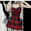 Punk plaid suspender dress yv31300