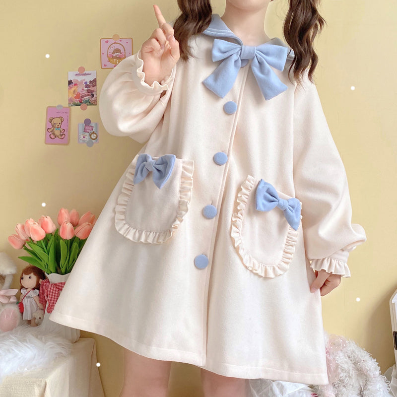 Cute Lolita bow woolen coat yv30323