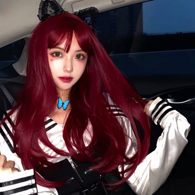 Review for  Lolita red long straight wig yv42299