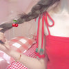 Handmade cherry knit suspender top YV43806