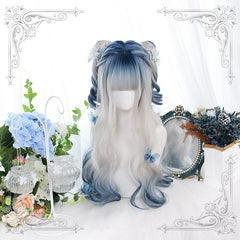 Blue long wig YV42922