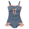 Cute bow one-piece swimsuit yv42099