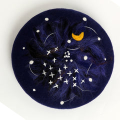 Starry Night Wool Felt Beret YV42411