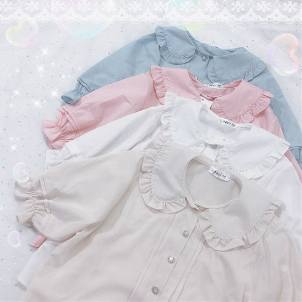 Review For Cute Doll Collar Button Shirt Yv42372