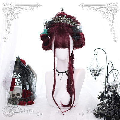 Review for Daily Lolita wine red long curly wig YV42406 main image 0