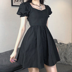 French vintage black dress YV44406
