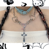 Punk cross heart necklace yv30937
