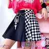 Punk checkerboard plaid skirt yv30363