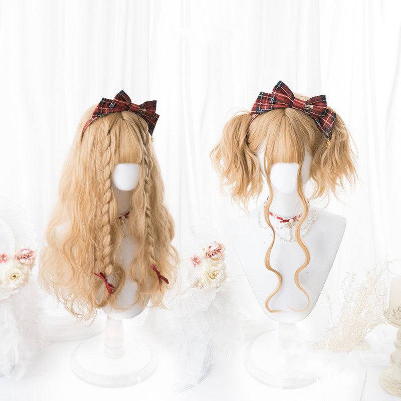 Lolita honey golden long curly wig YV43505