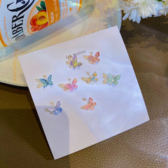 Color Butterfly Stud Earrings Set bz1018