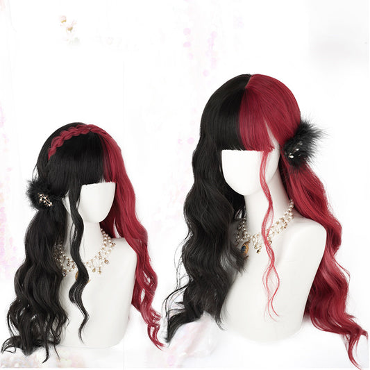 Harajuku witch cos red and black wig YV44466