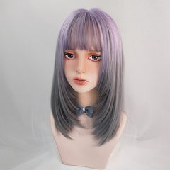 Harajuku purple gray gradient wig YV43553