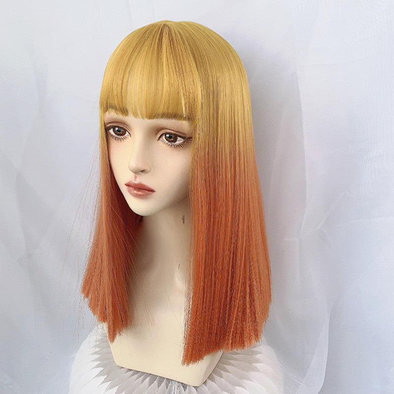 Milk gold gradient dirty orange wig YV43430