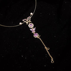 Purple Butterfly Adjustable Necklace YV43818
