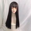 Natural black medium long wig YV43429