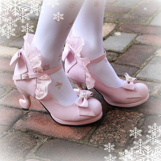 Japanese lolita bow high heels yv42179