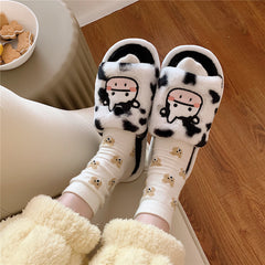 Cute cow cotton slippers yv46044