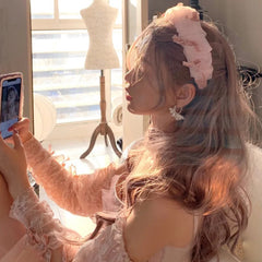 Lolita pink long curly wig yv30900