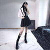 Punk black strap skirt yv42236