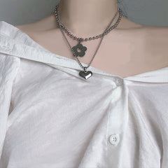 Vintage flower pendant necklace yv30157