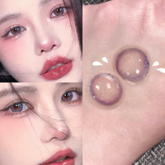 Gray-purple contact lenses (two pieces) YV46116