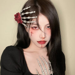 Halloween rose skull hairpin yv30459