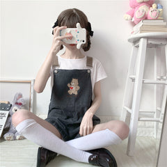 Cute bear embroidery jeans yv30663