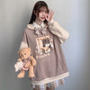 Cute bear print hoodie YV43595