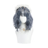 Lolita girl gray blue Ash green short curly hair YV42399